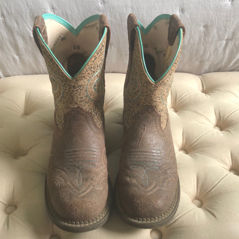 Ariat Fatbaby Heritage Leopard Leather Brown Boots